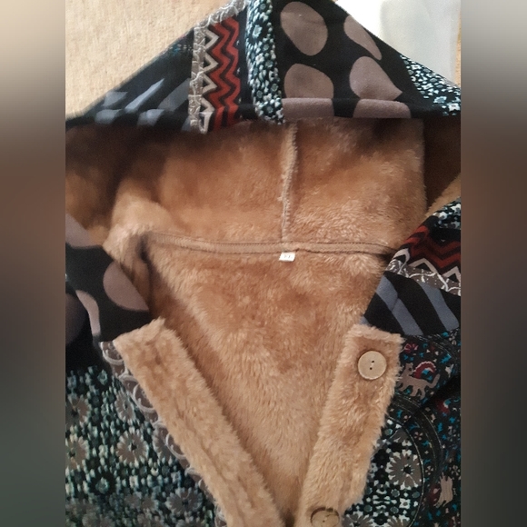 Patchwork Hooded Women's Jacket - Picture 4 of 5